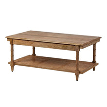 Natural Wood & Cane Coffee Table with Rectangular Design and Mango Wood Finish