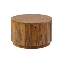Round Mango Wood Coffee Table in Natural Finish for Living Room