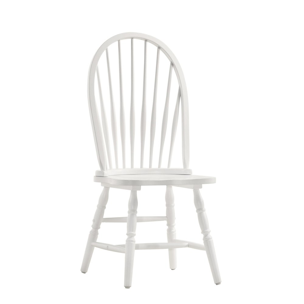 Fairview 30" Pedestal Dining Table with 2 Windsor Dining Chairs - Pure White