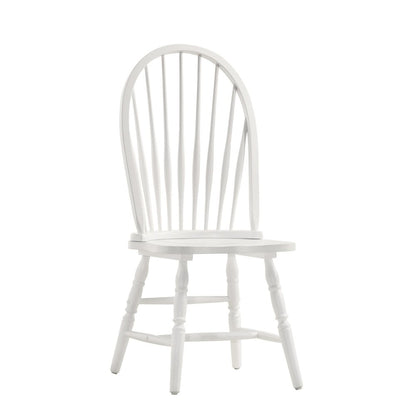 Fairview 30" Pedestal Dining Table with 2 Windsor Dining Chairs - Pure White