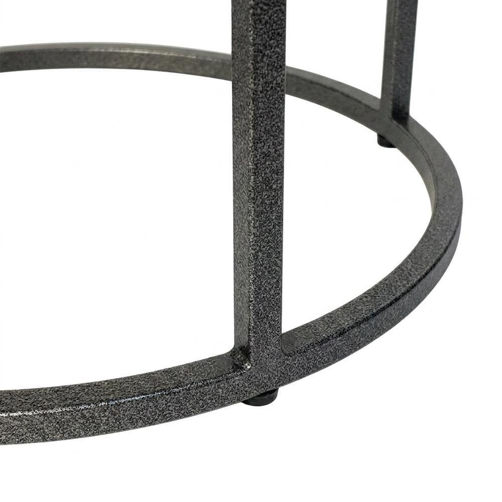 Recycled Glass Nesting Side Tables, Recycled Glass, Antique Nickel, 2 Piece