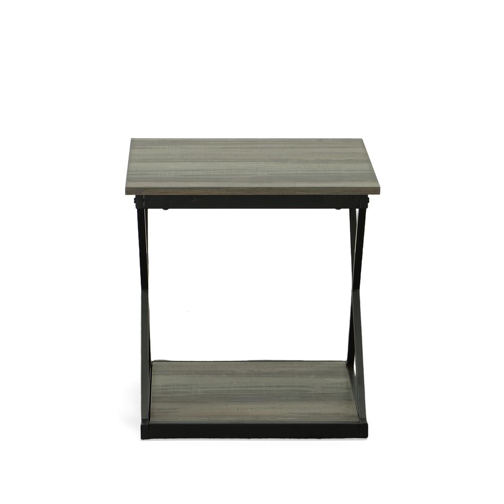 Stella Side Table - Weathered Gray/Black