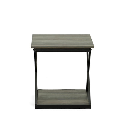 Stella Side Table - Weathered Gray/Black