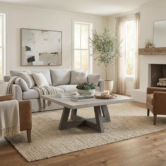 Largo Grey Rectangular Coffee Table With Concrete Top