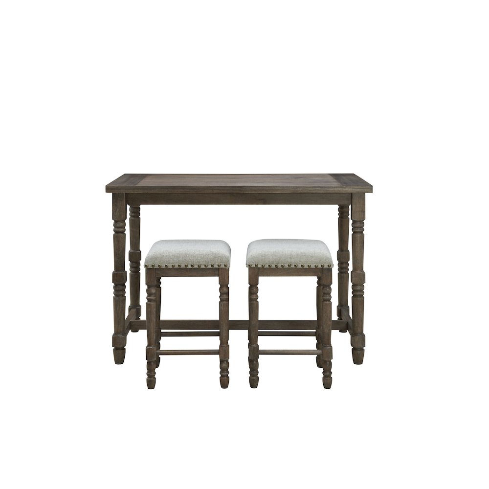 Brittany Bar Table with 4 Counter Stools - Vintage Walnut