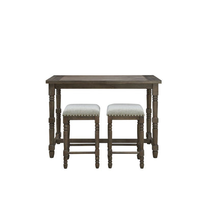 Brittany Bar Table with 4 Counter Stools - Vintage Walnut