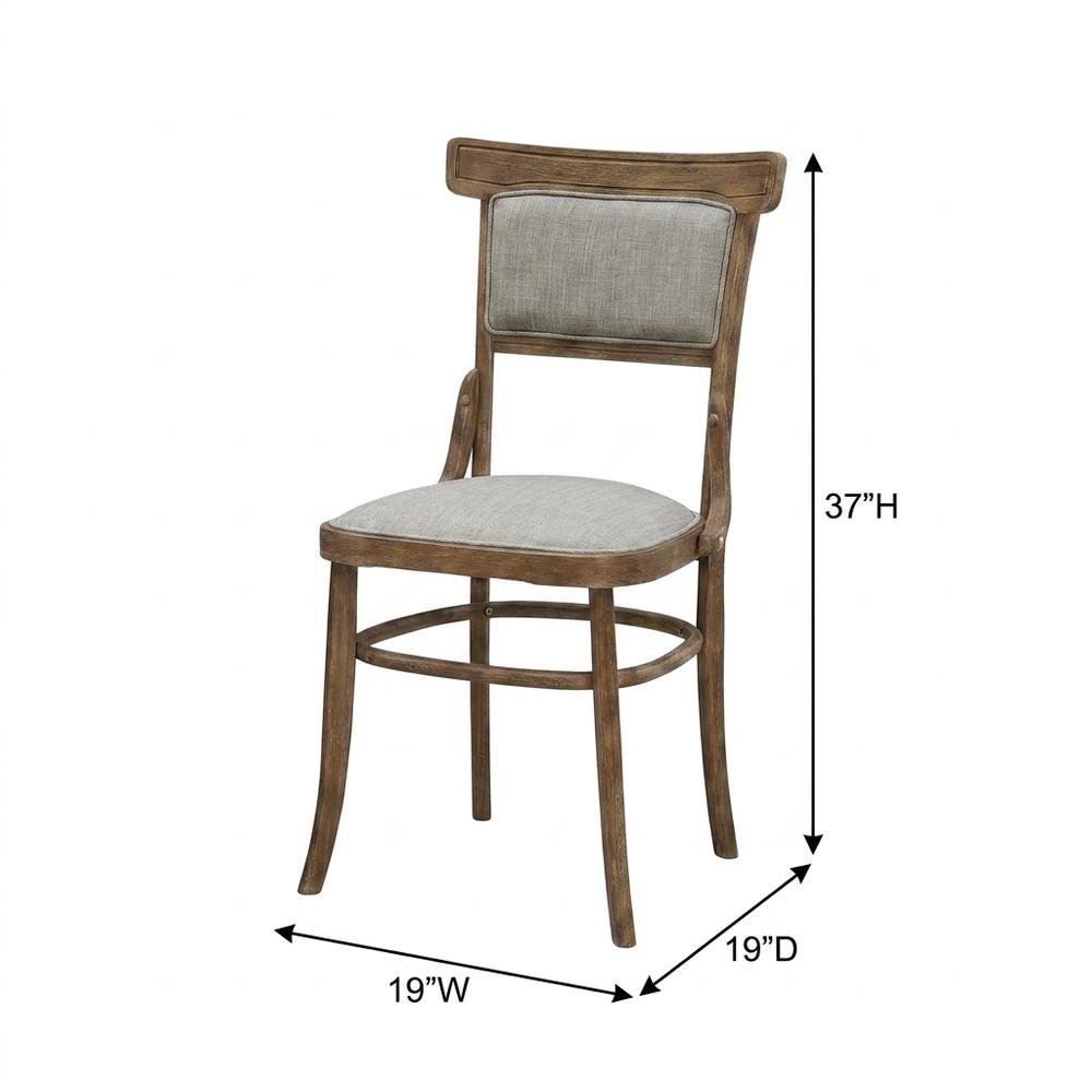 Rubberwood Linen Dining Chairs, Dining Room, Vintage Honey, Linen, Set of 2