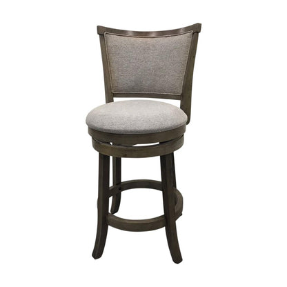 Upholstered Swivel Seat Barstool - Set of 2 - Gotham Grey - Grey Upholstery