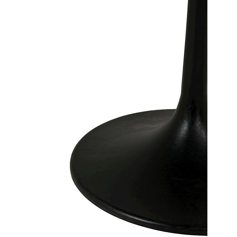 Enzo 30" Round Marble Top Dining Table - Black Top - Black Base