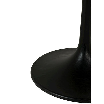 Enzo 30" Round Marble Top Dining Table - Black Top - Black Base