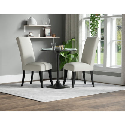 Enzo 30" Round Marble Top Dining Table - Black Top - Black Base