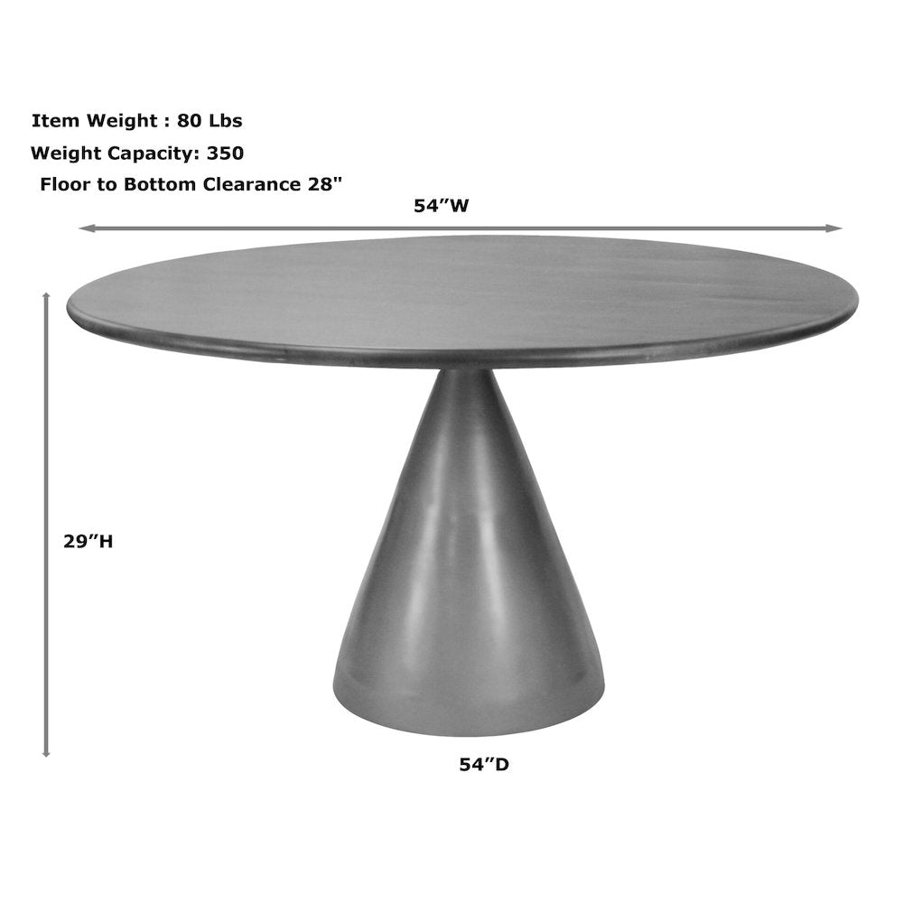 Gio 54" Pedestal Dining Table and 4 Laurant Upholstered Dining Chairs