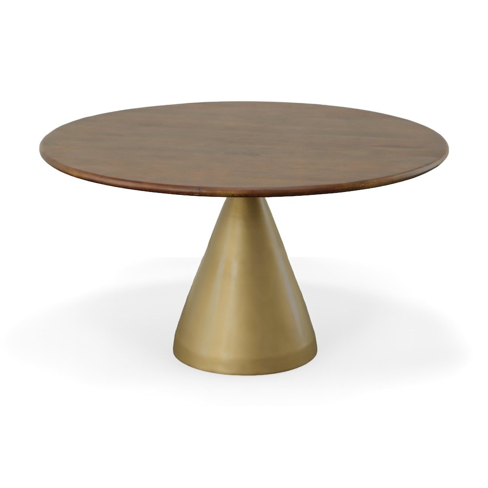 Gio 54" Pedestal Dining Table and 4 Laurant Upholstered Dining Chairs