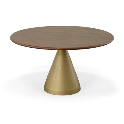 Gio 54" Pedestal Dining Table and 4 Laurant Upholstered Dining Chairs