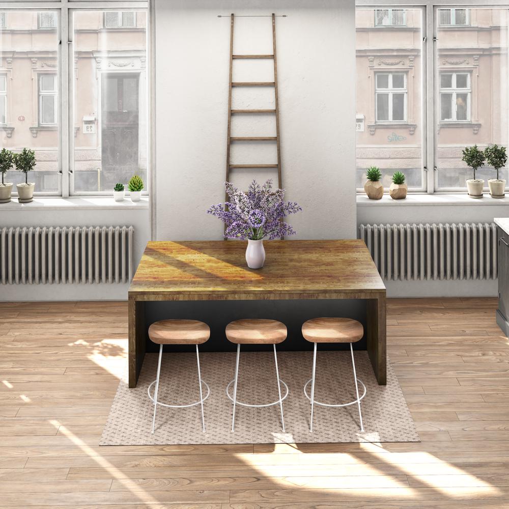Diya 24.5" Counter Stool - Set of 2 - Natural Seat - White Base