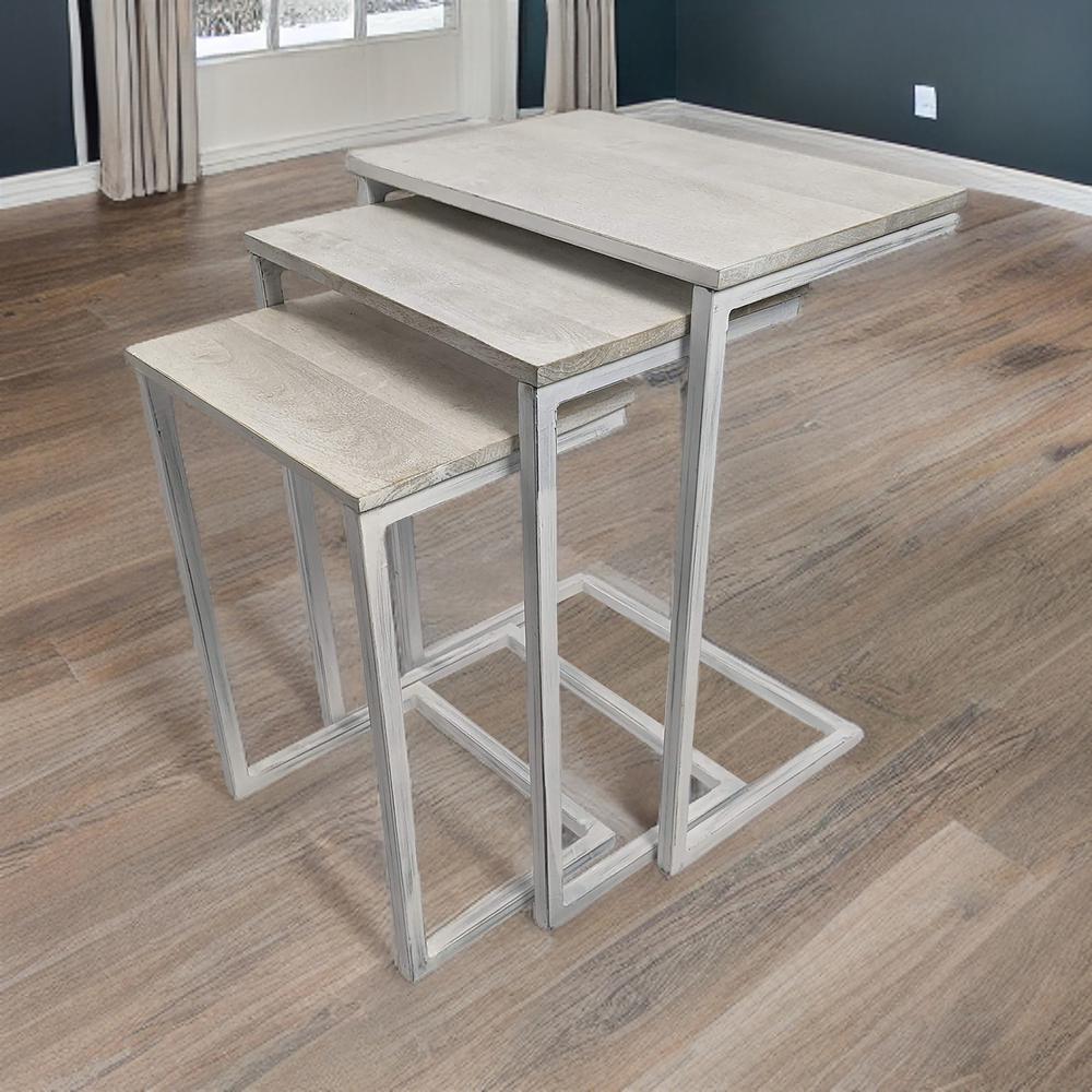 Addison Nesting Table Set - Whitewash