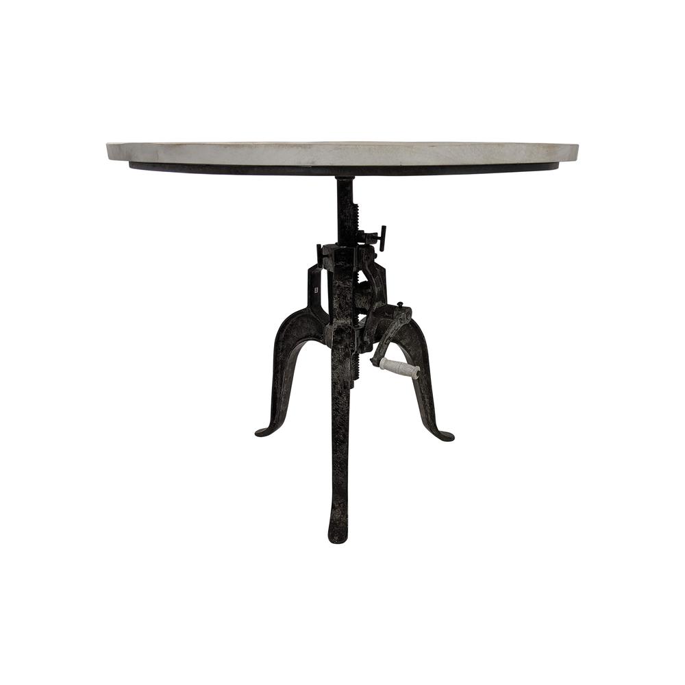 Bentley Adjustable Crank Table - Natural Driftwood Top - Aged Iron Base