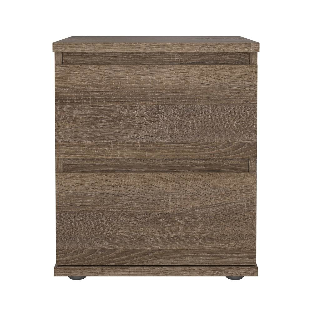 Brown 2 Drawer Nightstand - Stylish Small Dresser with Drawers for Bedrooms