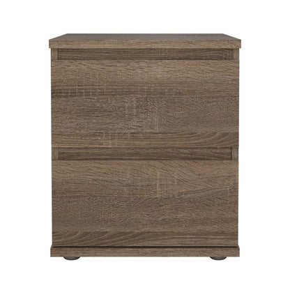 Brown 2 Drawer Nightstand - Stylish Small Dresser with Drawers for Bedrooms