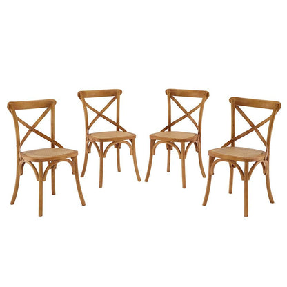 Wooden Dining Side Chairs for Dining Room, Walnut, Set of 4