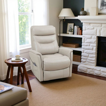 Beige Recliner Chairs Set of 2 – Power Lift Recliner with Headrest
