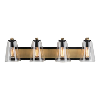 Treviso Collection 3Light Vanity Light, Black & Brass