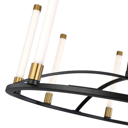Infiniti Collection 8Light Integrated LED Chandelier, Matte Black & Brass