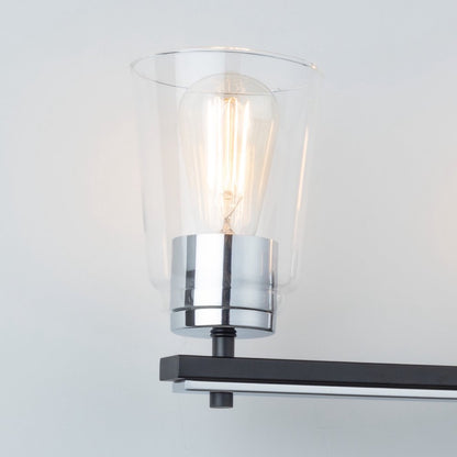 Essex Collection 4Light Bathroom Vanity Fixture Black and Chrome