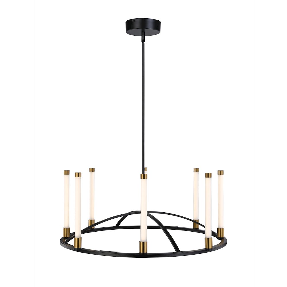 Infiniti Collection 8Light Integrated LED Chandelier, Matte Black & Brass