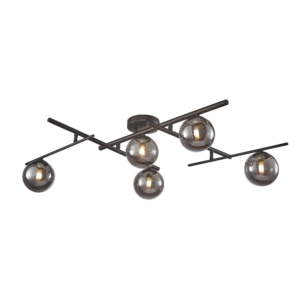 Modena Collection 5Light SemiFlush Mount Black
