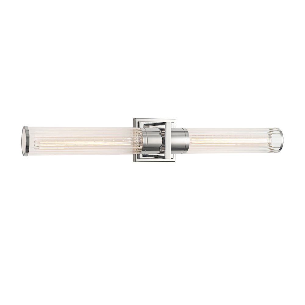 Positano - 2-Light Bathroom Vanity Light - Clear Glass/Polished Nickel