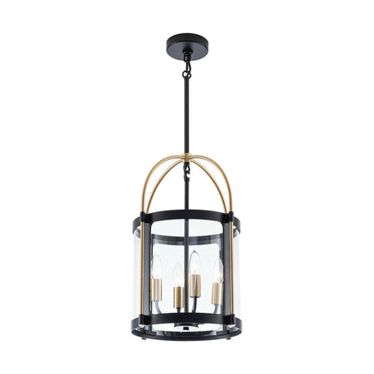Bonita Collection 4Light 13" Pendant Black and Brushed Brass