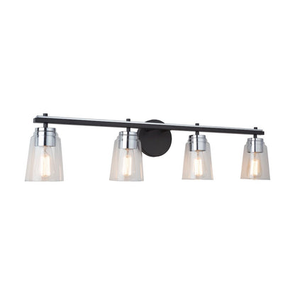 Essex Collection 4Light Bathroom Vanity Fixture Black and Chrome