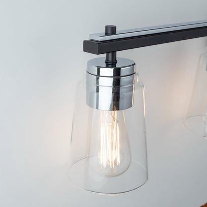 Essex Collection 4Light Bathroom Vanity Fixture Black and Chrome