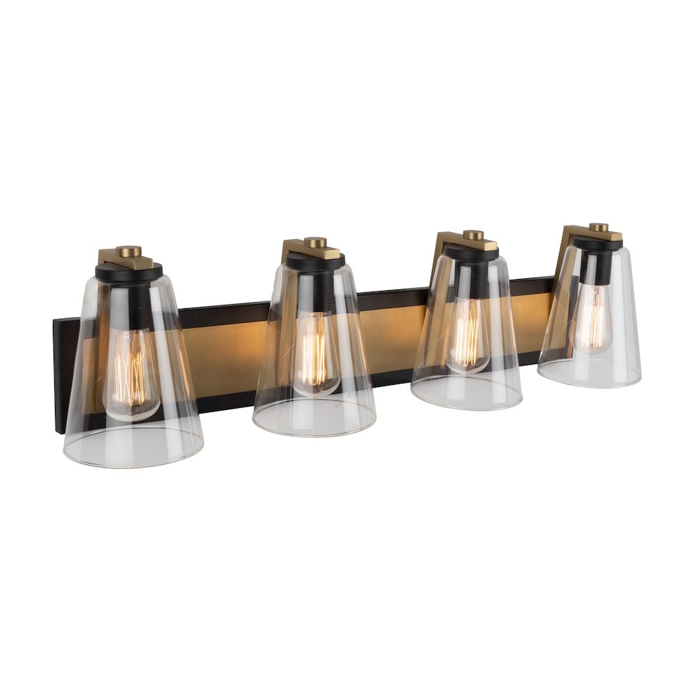 Treviso Collection 3Light Vanity Light, Black & Brass