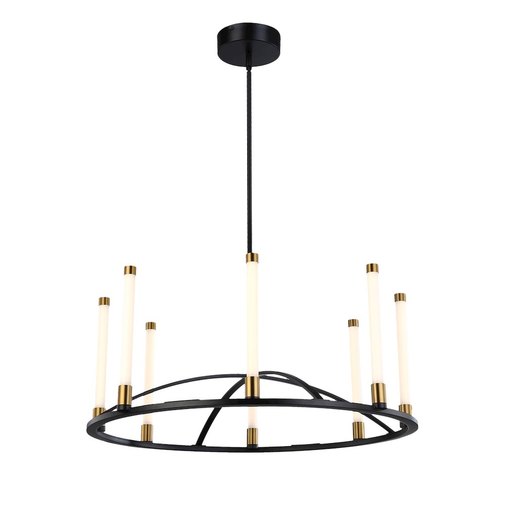 Infiniti Collection 8Light Integrated LED Chandelier, Matte Black & Brass
