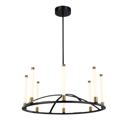 Infiniti Collection 8Light Integrated LED Chandelier, Matte Black & Brass