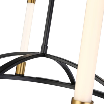 Infiniti Collection 8Light Integrated LED Chandelier, Matte Black & Brass