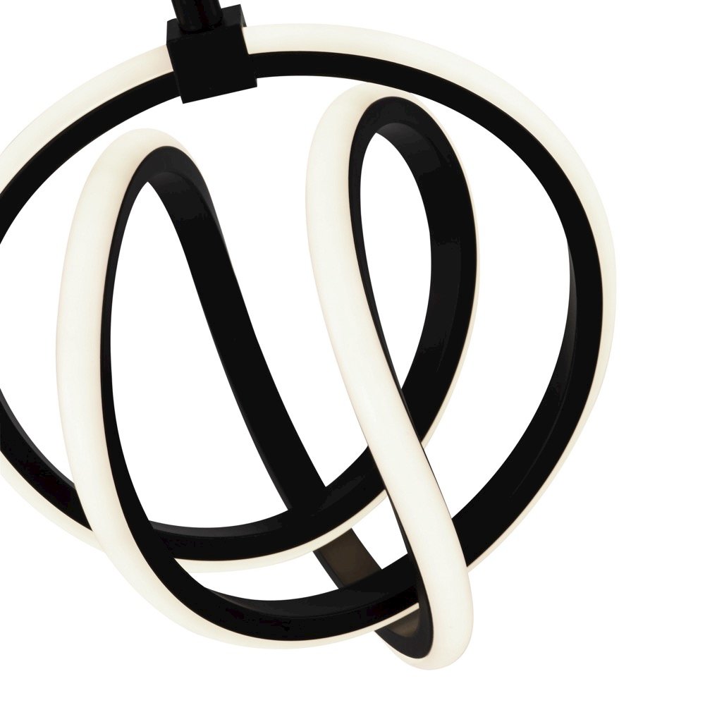 Rose 1 Light LED Pendant Black