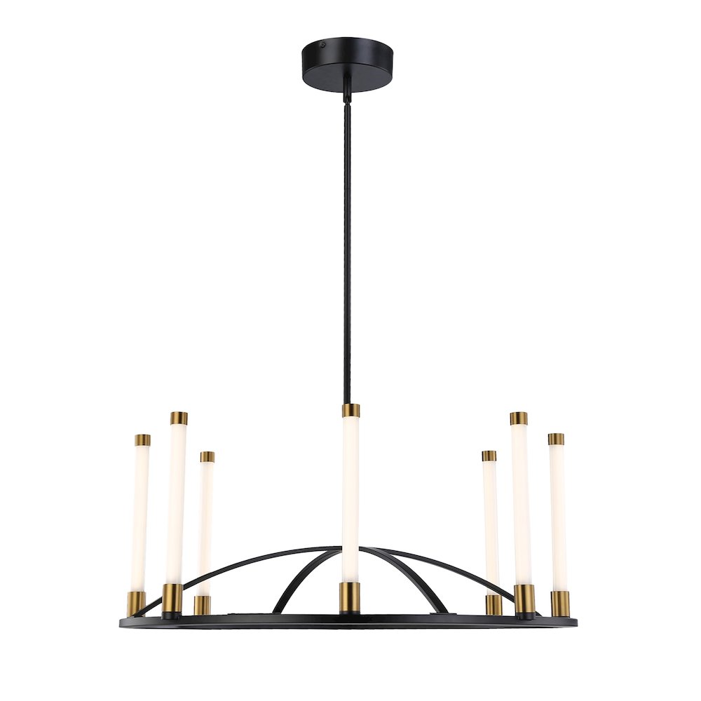 Infiniti Collection 8Light Integrated LED Chandelier, Matte Black & Brass