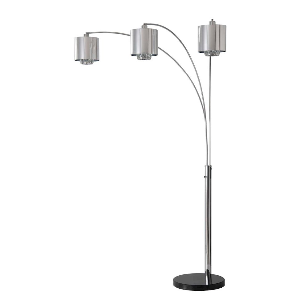 Marilyn 3 Light Arc Floor Lamp - Chrome