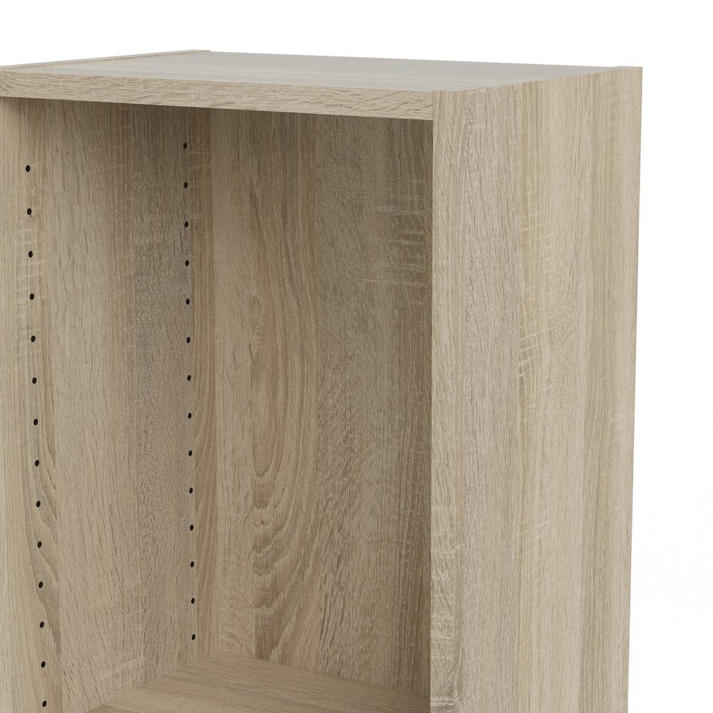 Brown Tall Narrow Book Shelf - Compact Small Bookshelf with 5 Shelves