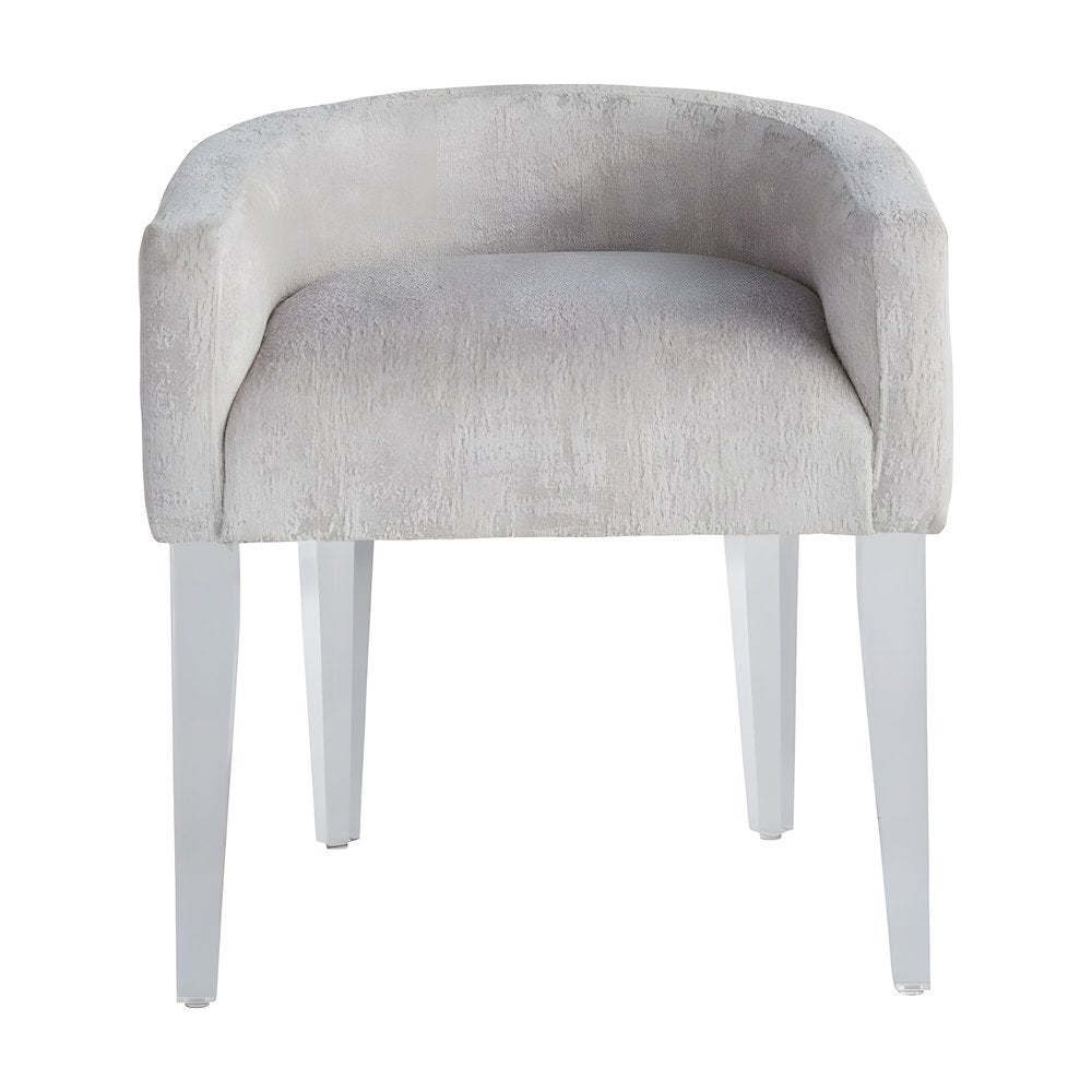 Rayon-Upholstered Vanity Chair with Acrylic Legs for Bedroom or Dressing Table