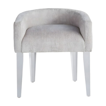 Rayon-Upholstered Vanity Chair with Acrylic Legs for Bedroom or Dressing Table