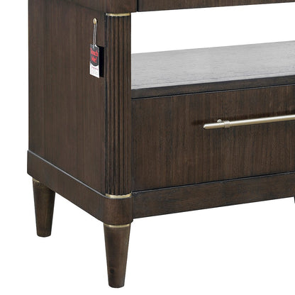 Asher Park Glass Top Bachelor's Chest, Piano Brown Finish