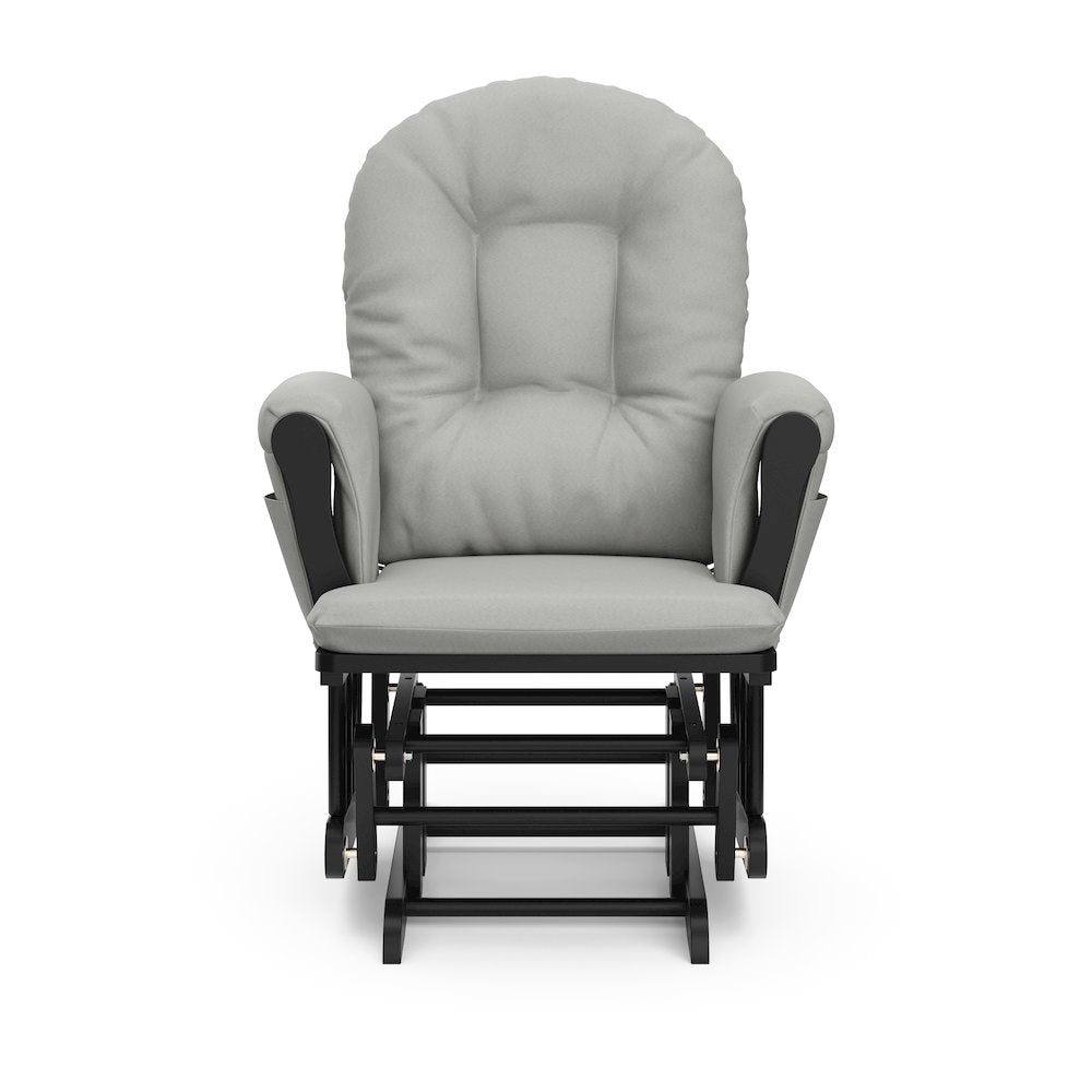 Storkcraft Hoop Glider and Ottoman - Black with Light Gray