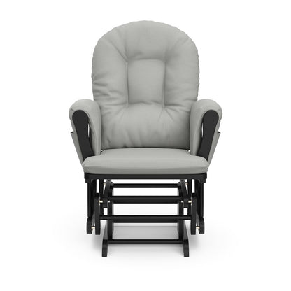 Storkcraft Hoop Glider and Ottoman - Black with Light Gray