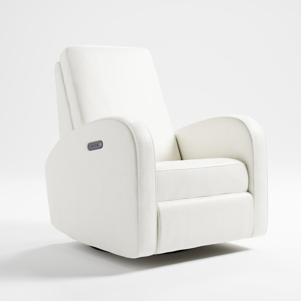 Storkcraft Santa Monica Power Recliner Swivel Glider (Ivory Basketweave)