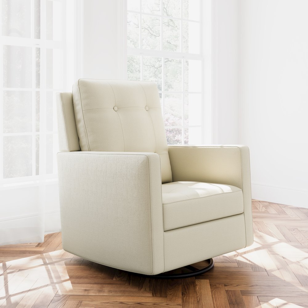 Storkcraft Beckett Upholstered Nursery Swivel Glider (Pearl)