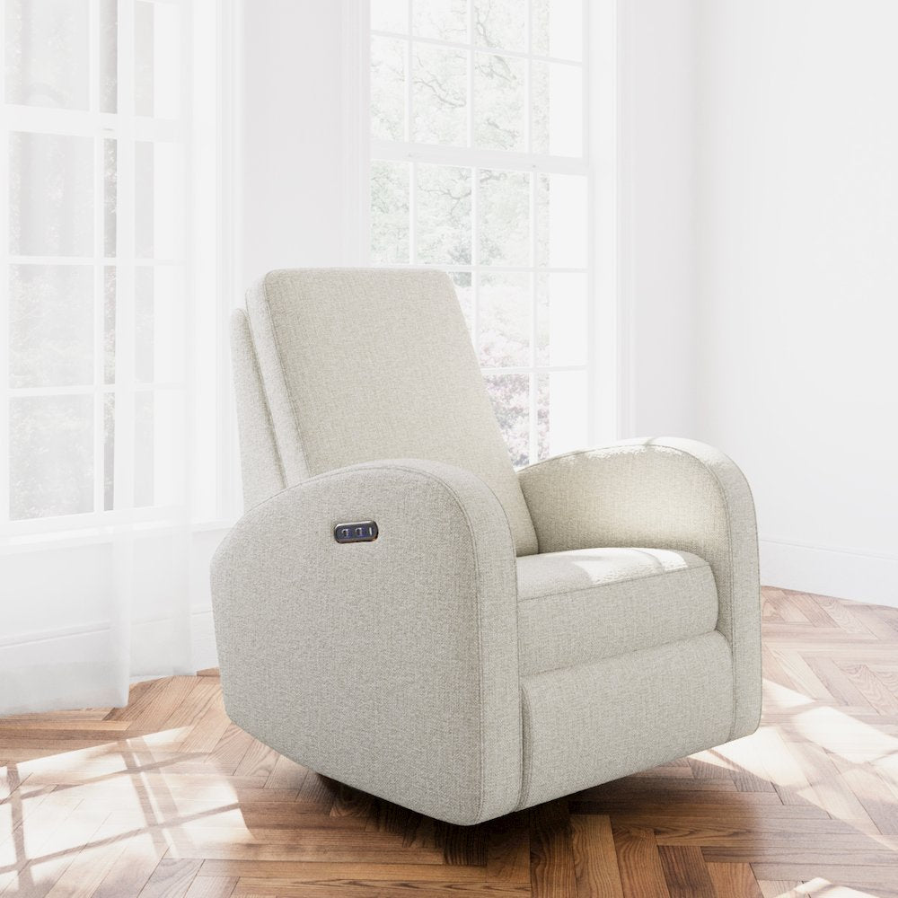 Storkcraft Santa Monica Power Recliner Swivel Glider (Dune Basketweave)